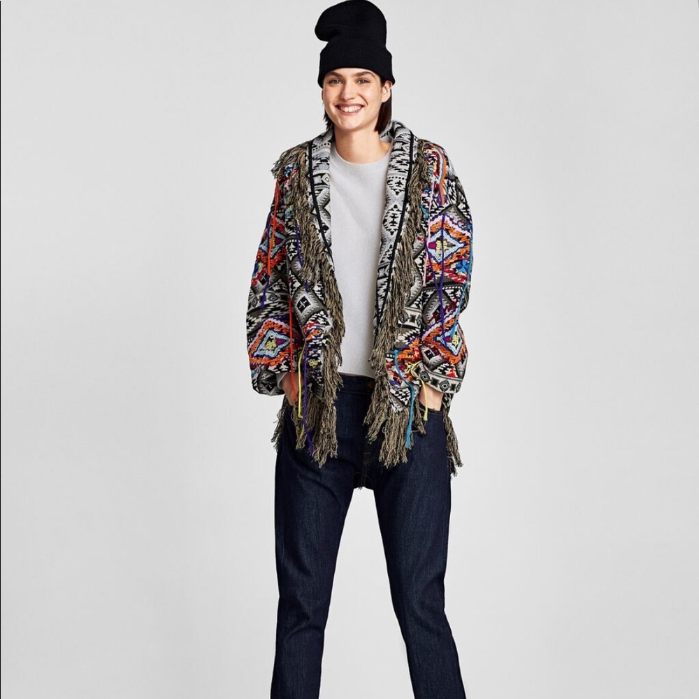 NWT Amazing Boho Aztec Zara blanket coat